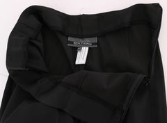 BENCIVENGA Black Stretch Straight Fit Dress Trousers Pants