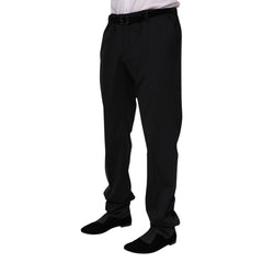 Dolce & Gabbana Black Wool Formal Dress Men Trousers Pants
