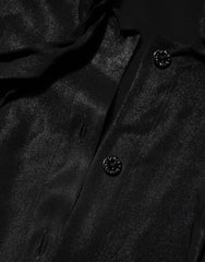 Dolce & Gabbana Black Viscose Long Sleeve Tie Neck Blouse Top