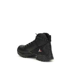ROA Black Leather Lace-Up Boots