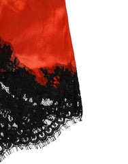 Dolce & Gabbana Red Silk Satin Lace Shorts Underwear