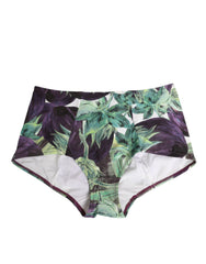 Dolce & Gabbana Eggplant Print High-Waist Briefs Underwear