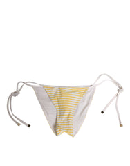 Dolce & Gabbana White Yellow Stripe Tie Side Logo Underwear
