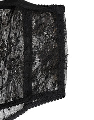 Dolce & Gabbana Black Lace Polka Dot Mesh High Waist Underwear