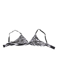 Dolce & Gabbana Black White Zebra Print Sheer Mesh Bralette Underwear