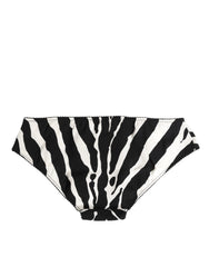 Dolce & Gabbana Black White Zebra Print Slip Briefs Underwear