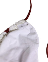 Dolce & Gabbana White Red Polka Dot Floral Print Triangle