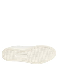 Dolce & Gabbana White Leather Rose Embroidery Low-Top  Shoes