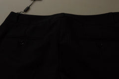 Dolce & Gabbana Black Stripes Mid Waist Trouser Pants