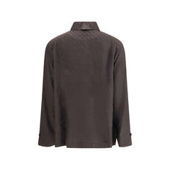 Fendi Brown Silk Dress Shirt