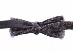 Dolce & Gabbana Blue Silk Baroque Fantasi Tied Bow Tie Papillon