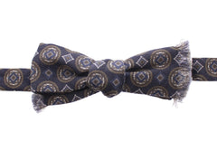 Dolce & Gabbana Blue Silk Baroque Fantasi Tied Bow Tie Papillon