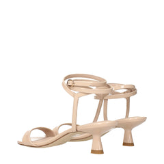Stuart Weitzman Beige Leather Stiletto Heel Sandals