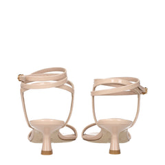Stuart Weitzman Beige Leather Stiletto Heel Sandals