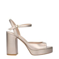 Stuart Weitzman Beige Leather Platform Sandals