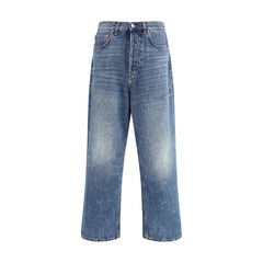 Haikure Light Blue Cotton Relaxed Fit Jeans