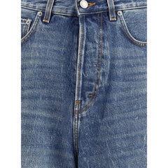 Haikure Light Blue Cotton Relaxed Fit Jeans