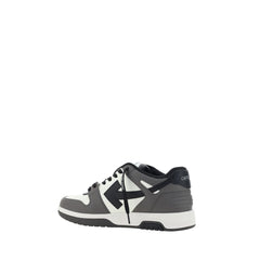 Off-White Gray Calf Leather Bos Taurus Low Top Sneakers