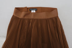 Dolce & Gabbana Beige Longuette Plisse Chiffon Midi Skirt