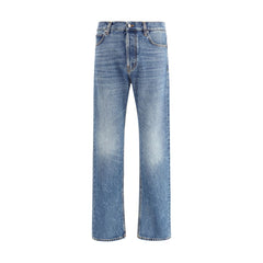 Haikure Blue Cotton Straight-Leg Jeans