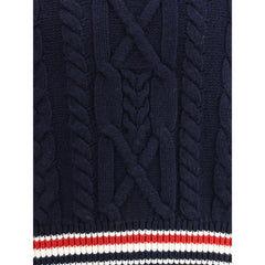 Thom Browne Blue Fleece Wool Sweatshirt