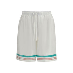 Casablanca White Silk Bermuda Shorts