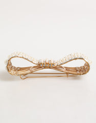 Dolce & Gabbana Gold Brass Glas Crystal Faux Pearl Embellished Brooch
