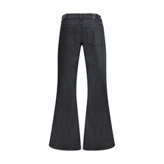 7FOR Black Cotton Flared Jeans