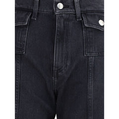7FOR Black Cotton Jeans Denim