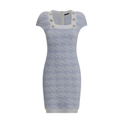 Balmain Light Blue Polyamide Casual Dress