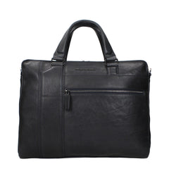 Piquadro Blue Leather Business And Laptop Bags