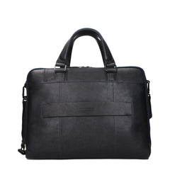 Piquadro Blue Leather Business And Laptop Bags