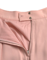 Dolce & Gabbana Light Powder Rose Viscose Pleated Skirt