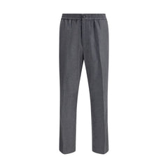 Ami Paris Gray Fleece Wool Casual Pants