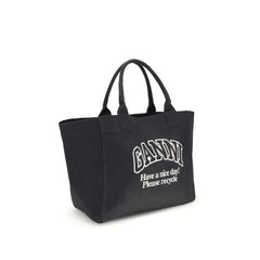 Ganni Black Cotton Shoulder Bag