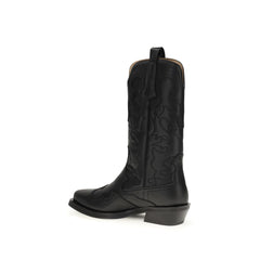 Ganni Black Recycled Leather Boots