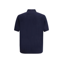 Prada Blue Fleece Wool Polo Shirt