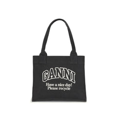 Ganni Black Cotton Shoulder Bag