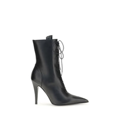 Alexander McQueen Black Calf Leather Bos Taurus Lace-Up Boots