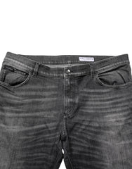 Dolce & Gabbana Black Gray Wash Slim Fit Straight Leg Denim Jeans