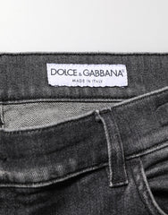 Dolce & Gabbana Black Gray Wash Slim Fit Straight Leg Denim Jeans