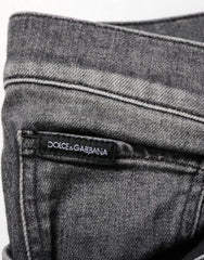 Dolce & Gabbana Black Gray Wash Slim Fit Straight Leg Denim Jeans