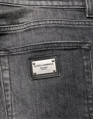 Dolce & Gabbana Black Gray Wash Slim Fit Straight Leg Denim Jeans