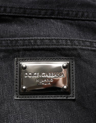 Dolce & Gabbana Black Washed Cotton Skinny Men Denim Jeans