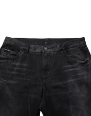 Dolce & Gabbana Black Washed Cotton Skinny Men Denim Jeans