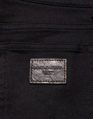 Dolce & Gabbana Black Cotton Blend Skinny Men Trouser Pants