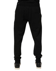 Dolce & Gabbana Black Cotton DG Logo Men Jogger Pants