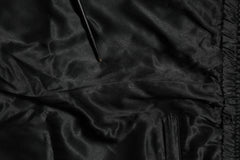 Dolce & Gabbana Black Gold Satin Crown Side Stripe Jogger Pants