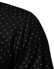 Dolce & Gabbana Black Polka Dot Cotton GOLD Men Formal Dress Shirt