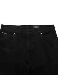 Dolce & Gabbana Black Cotton Regular Denim Men Trouser Jeans